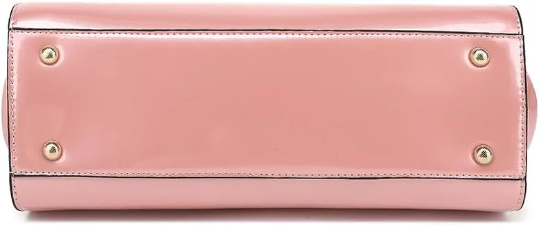DOUBLE HANDLE FRAME SATCHEL PATENT LEATHER