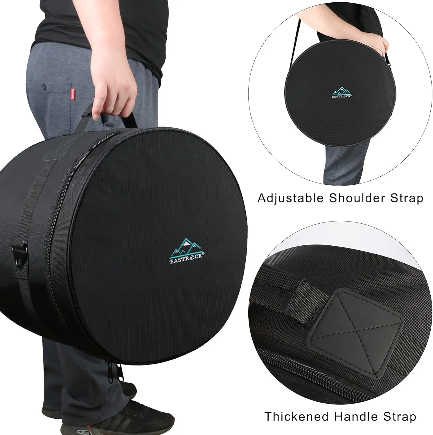 EASTROCK 10" x8" Tom Drum Bag, Tom Drum Cases 15 mm Thick Padding for Your Drum Protection (10 * 8" Tom)