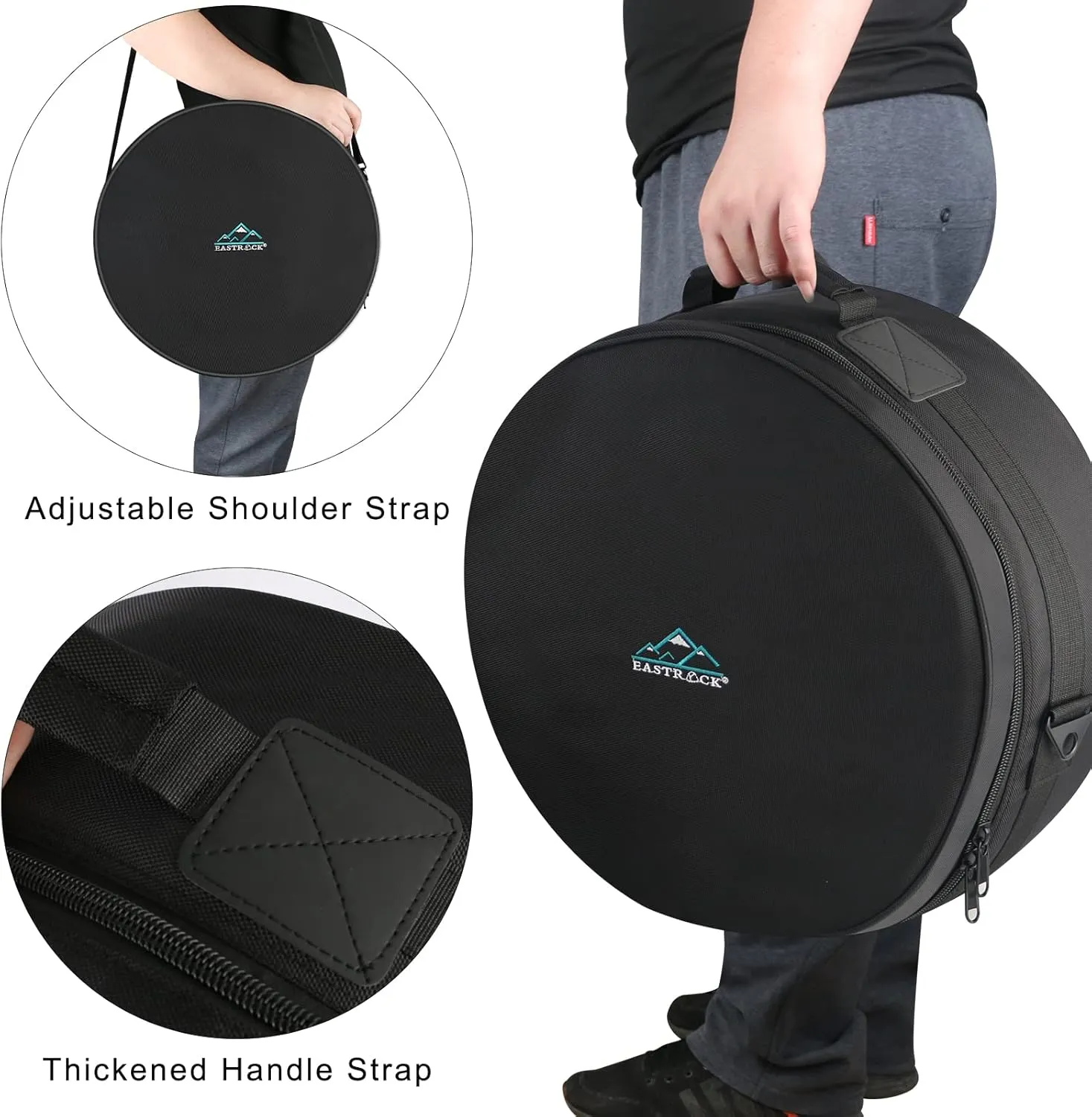 EASTROCK 14" x5.5" Snare Drum Bag, Snare Drum Cases 15 mm Thick Padding for Your Drum Protection (14 * 5.5" Snare)