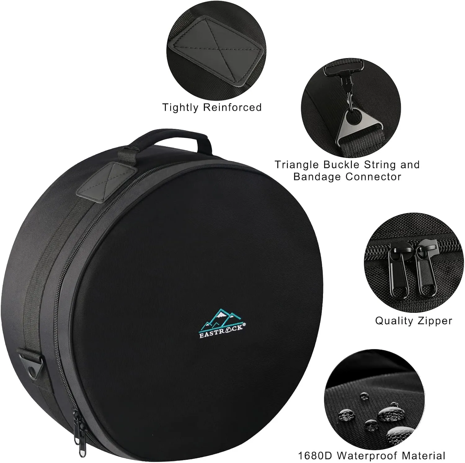 EASTROCK 14" x5.5" Snare Drum Bag, Snare Drum Cases 15 mm Thick Padding for Your Drum Protection (14 * 5.5" Snare)