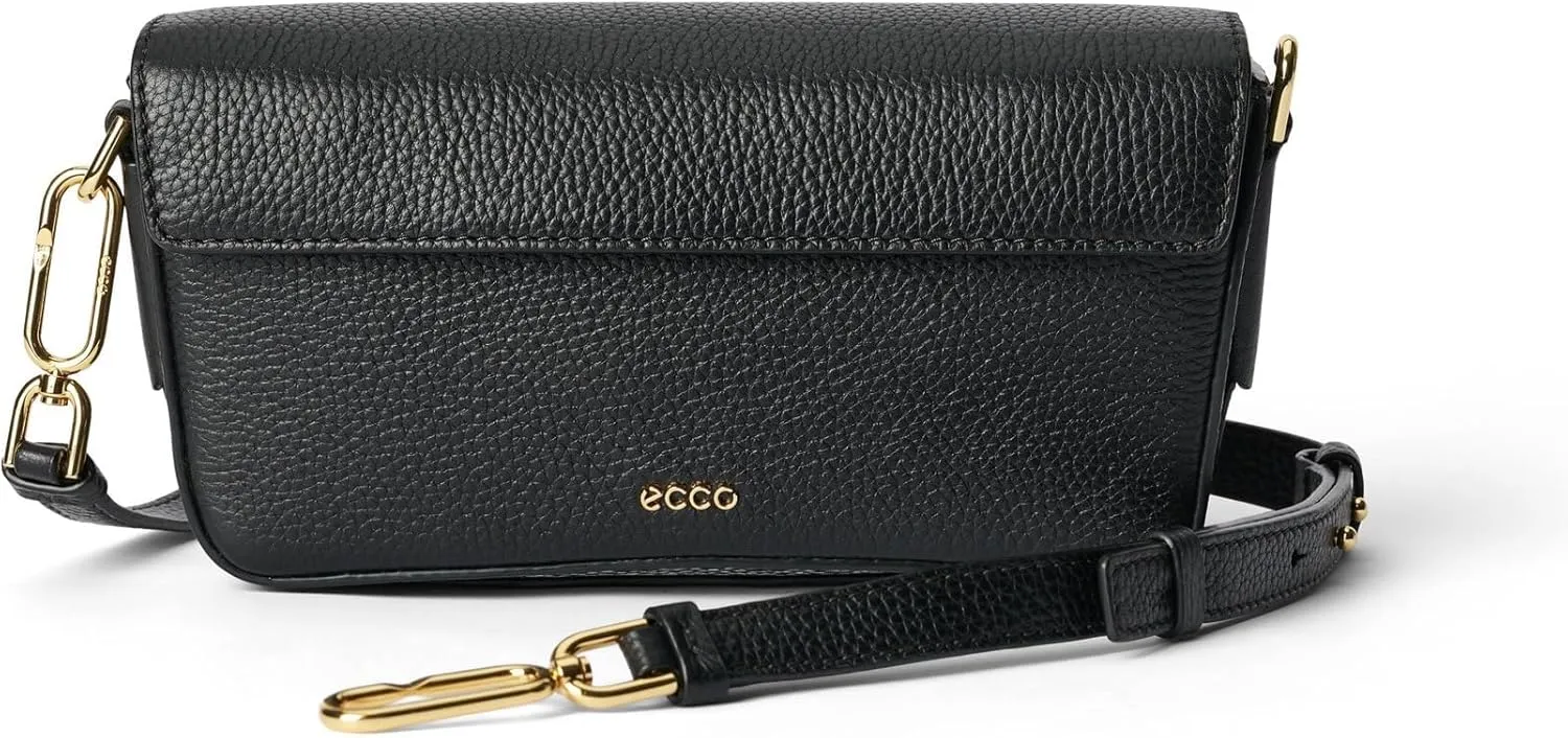 ECCO Medium Pinch Bag, Black Pebbled Leather