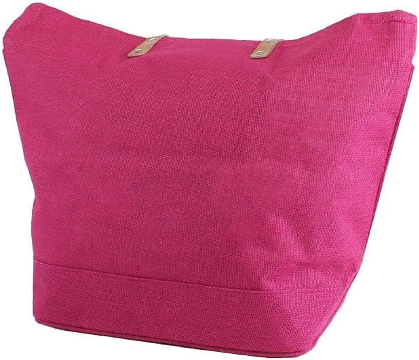 Eco Friendly Sustainable Jute Zip Tote Bag With Leather Handles, Jute Burlap Tote Bag For Beach, Picnic, Casual Fashion