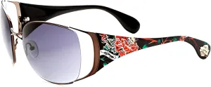 ED HARDY Lola Black Sunglasses with Leather Case