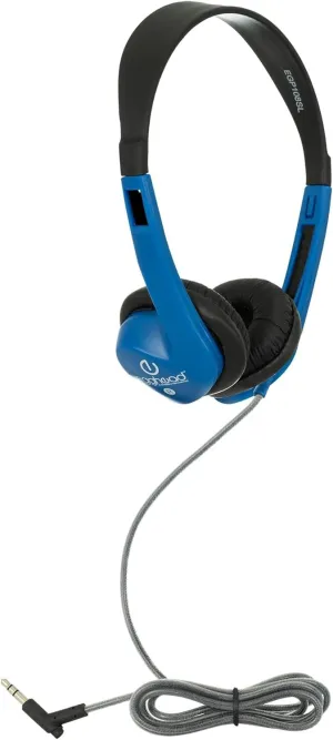 Egghead® Classroom Stereo Headphones with Adjustable Headband, Leatherette Ear Cushions, and Tangle-Free Cord, Ideal for School, Library, or Group Use, Pack of 20
