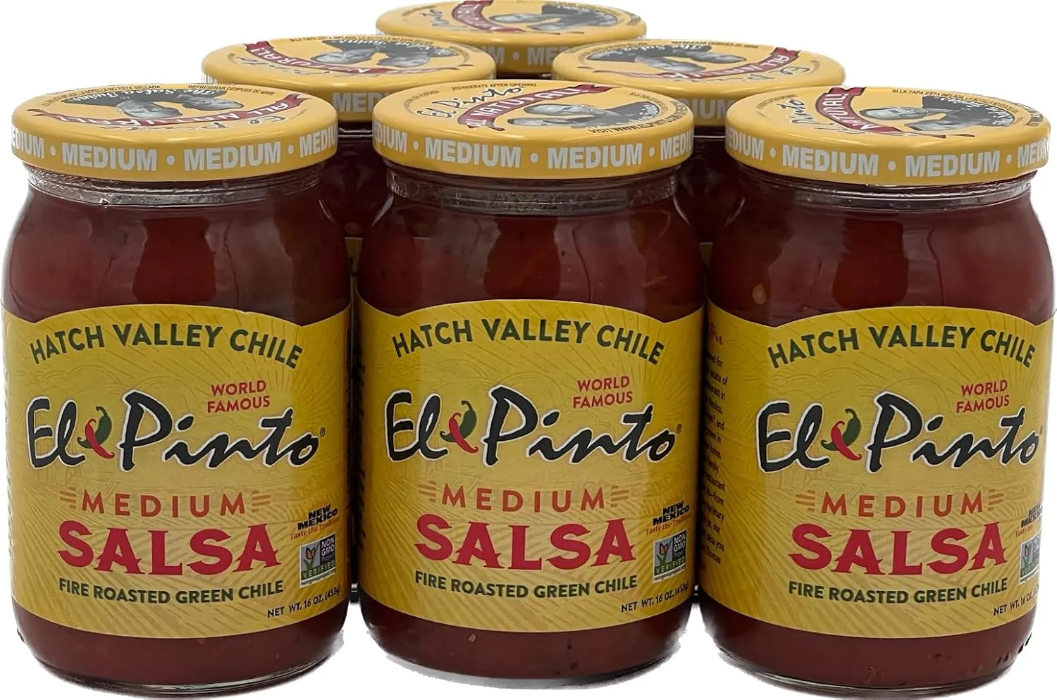 El Pinto Medium Salsa, 16 Ounce (Pack of 6)