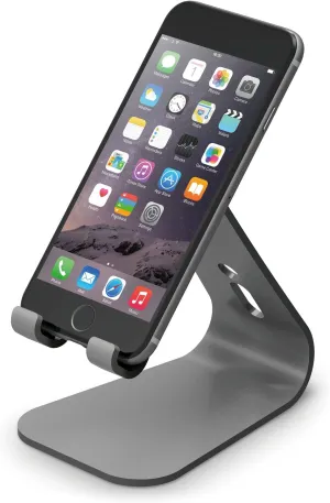elago® M2 Stand [Dark Grey] - [Premium Aluminum][Angled for Video Calls][Cable Management] - for All iPhones, Galaxy, and Other Smartphones