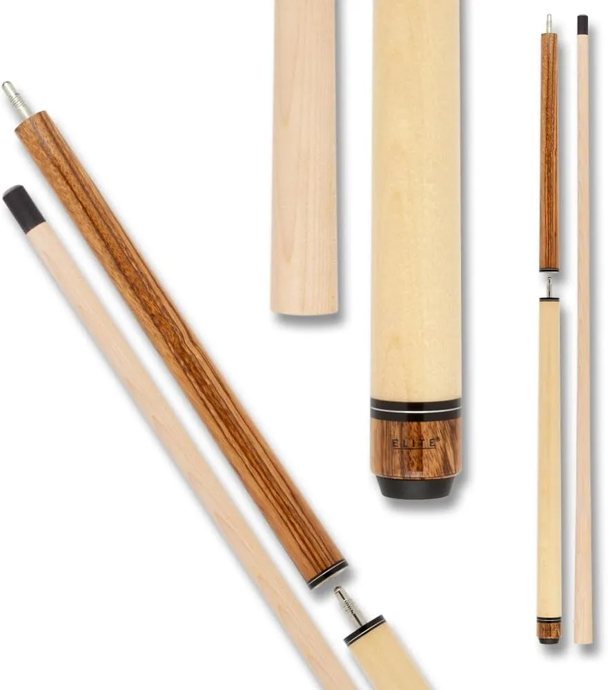 Elite ELBJZ Break/Jump Pool Cue - Natural Maple with Zebrawood Points