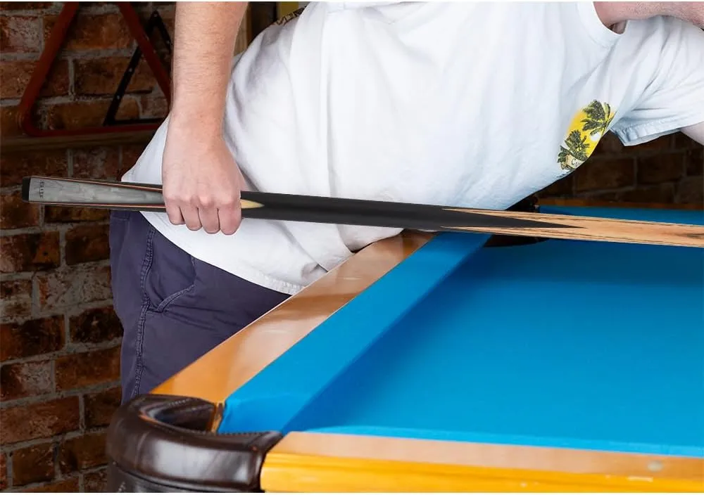 Elite ELSNK13 Snooker Pool Cue - Blonde Ash, Black Stained Maple with Red, Black, and Pearly White