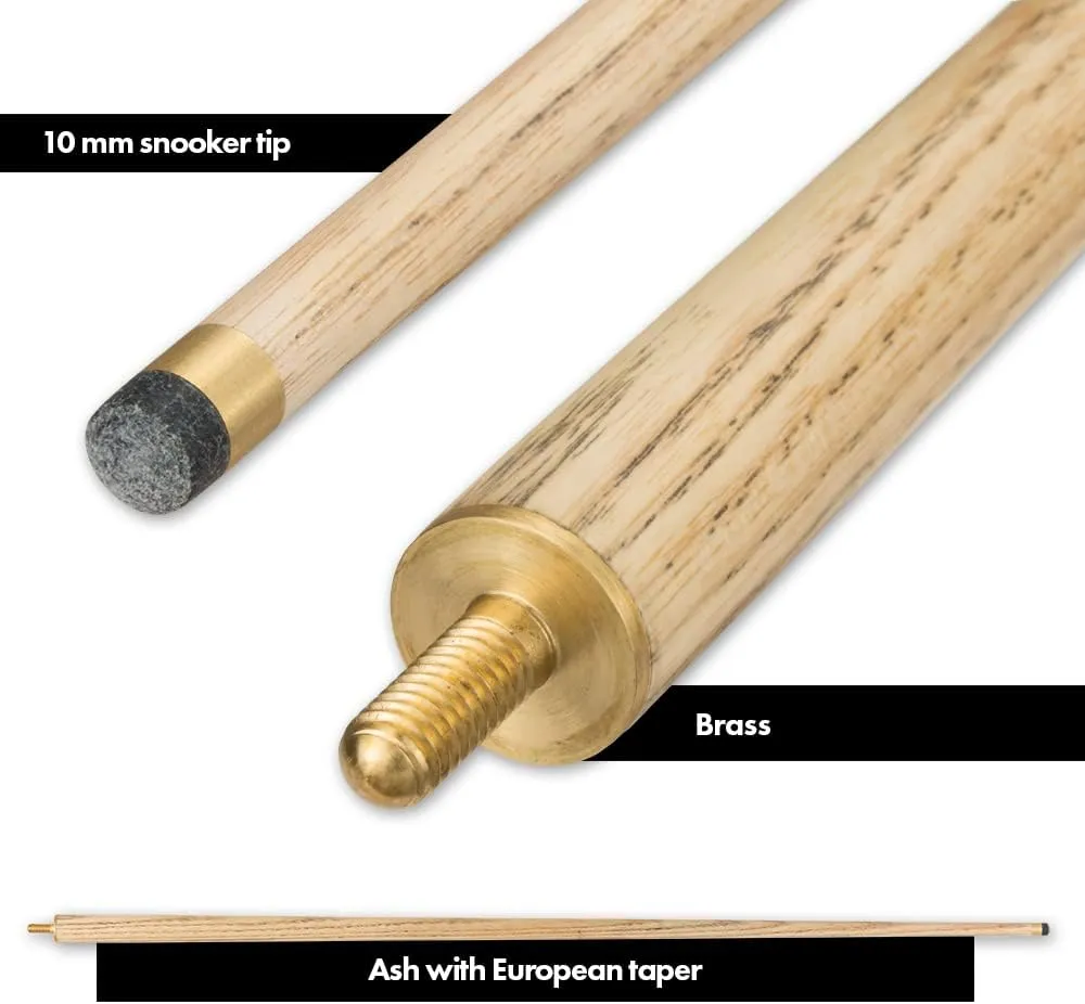 Elite ELSNK13 Snooker Pool Cue - Blonde Ash, Black Stained Maple with Red, Black, and Pearly White