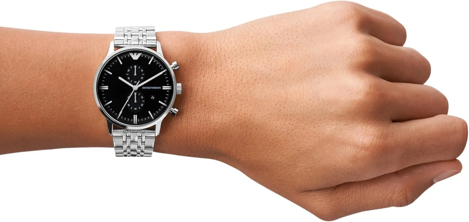 Emporio Armani Men's Three-Hand Leather Watch
