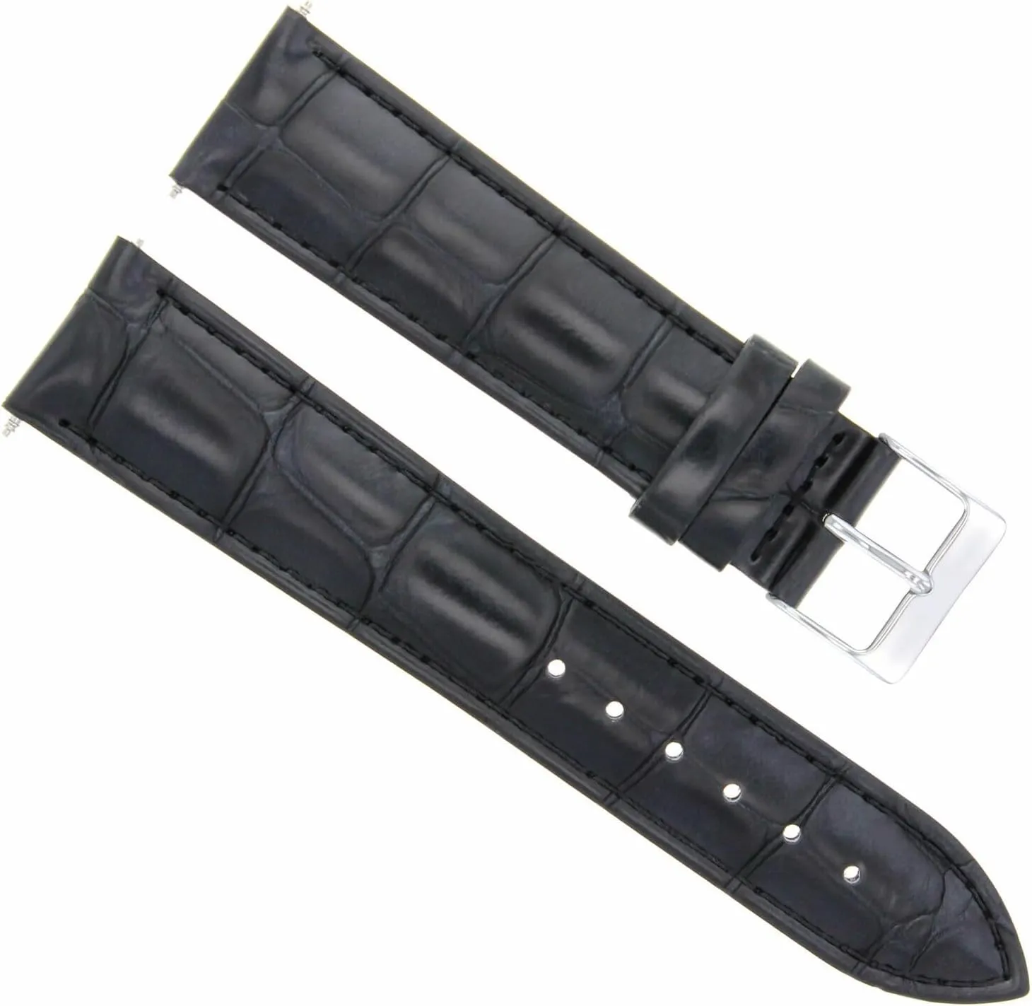 Ewatchparts 19mm Italian Leather Watch Band Strap Compatible With Tag Heuer Formula F1 Watch Black