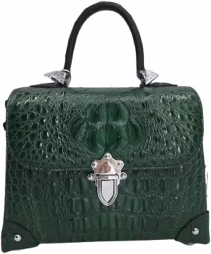 Fashion CHIC Designer Genuine Crocodile Leather Women's Small Plum Purse Real Alligator Skin Ladies Female Studs Handbag