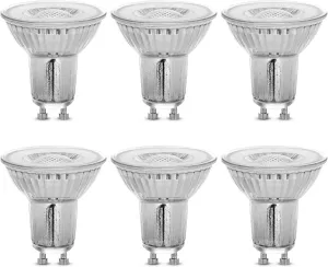 Feit Electric MR16 GU10 LED Bulbs, 50W Equivalent, Dimmable, 3000k Bright White, Spotlight Track Lighting Bulbs, Enhance Mini Split Reflector, BPMR16IFGU500930CA/6, 6 Count (Pack of 1)