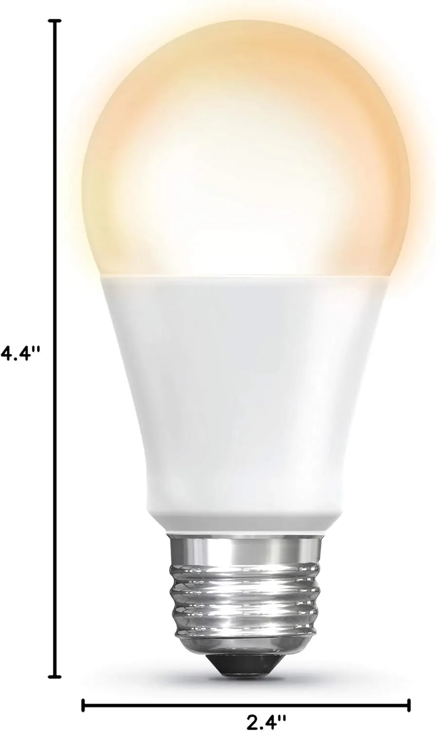 Feit Electric OM60/SW/HK 60W Equivalent A19 Smart, Works with Apple HomeKit and Siri Voice Control, No Hub Required LED Light Bulb, 4.4" H x 2.4" D, 2700K Soft White
