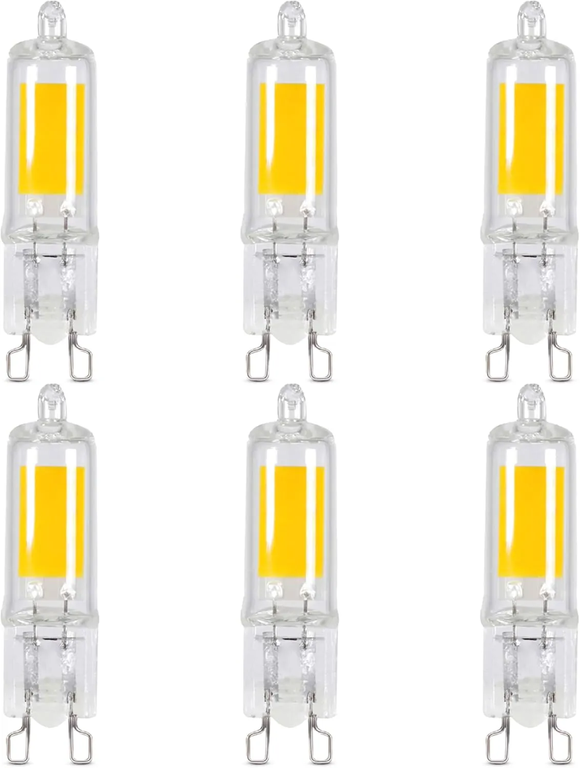 Feit Electric T4 LED Bulb G9 Base, Dimmable, 35W Equivalent, 3000K Warm White, 120V, 350 Lumens, 10,000 Hour Lifetime, UL Listed, BP35G9/830/LED/6, 6 Pack