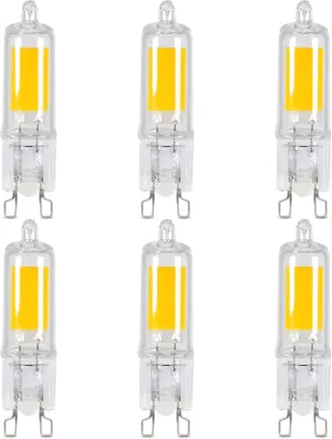 Feit Electric T4 LED Bulb G9 Base, Dimmable, 35W Equivalent, 3000K Warm White, 120V, 350 Lumens, 10,000 Hour Lifetime, UL Listed, BP35G9/830/LED/6, 6 Pack