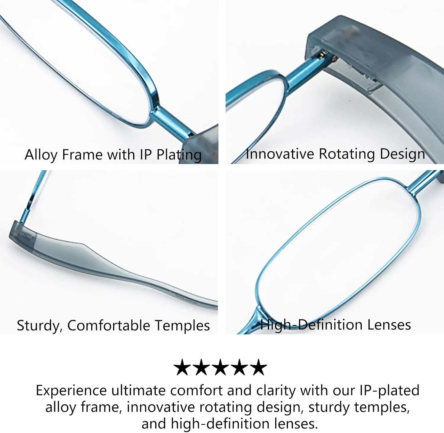 Folding Reading Glasses for Men & Women – Foldable, Compact, Thin, Portable, Small, Travel Mini Slim Pocket Optics