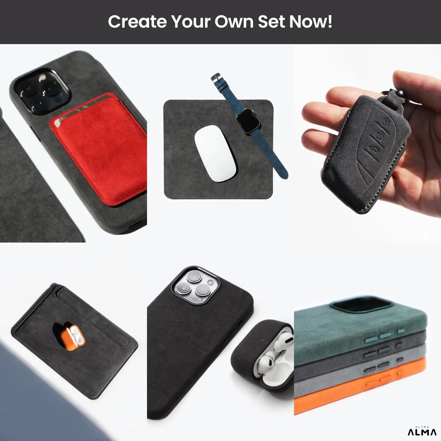 for Alcantara Back-Wrap Phone Case for iPhone 16 Series, Handmade Back-Wrap Italian Synthetic Suede Cover, Compatible with Mag-Safe Wireless Charging (for iPhone 16 Pro Max, Black)