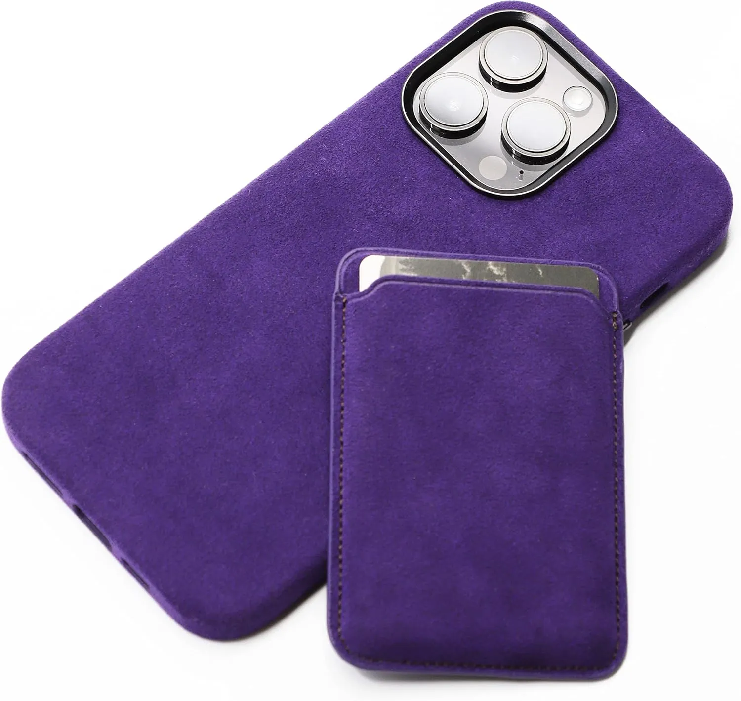 for Alcantara Full-Wrap Phone Case for iPhone 16 Series, Compatible with Mag-Safe Wireless Charging, Handmade Full-Wrap Italian Synthetic Suede Cover (for iPhone 16 Pro Max, Indigo)