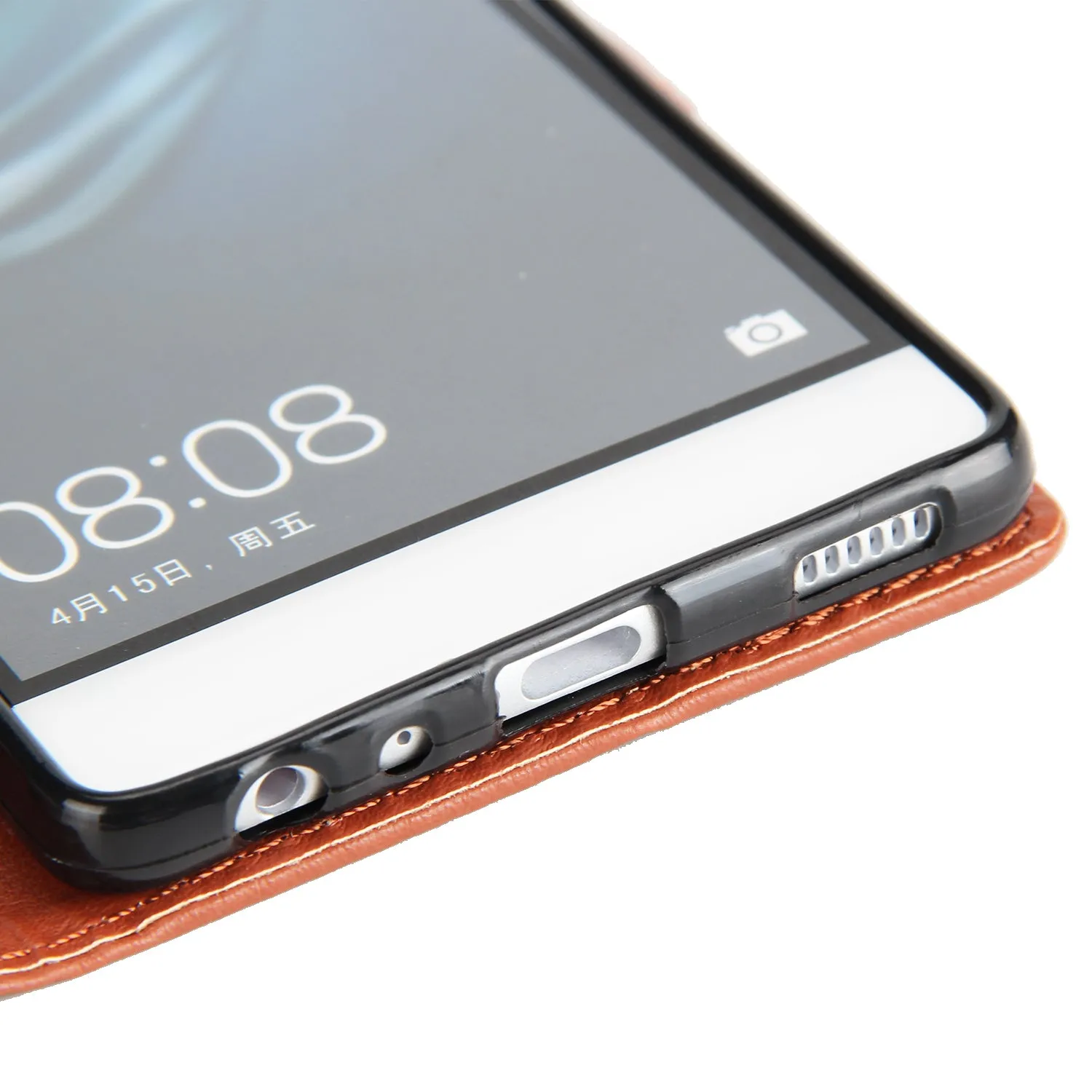 For Huawei P9 plus PU Leather Smart Phone Case Protective Cover with Buckle & 3 Card Position  Rose gold