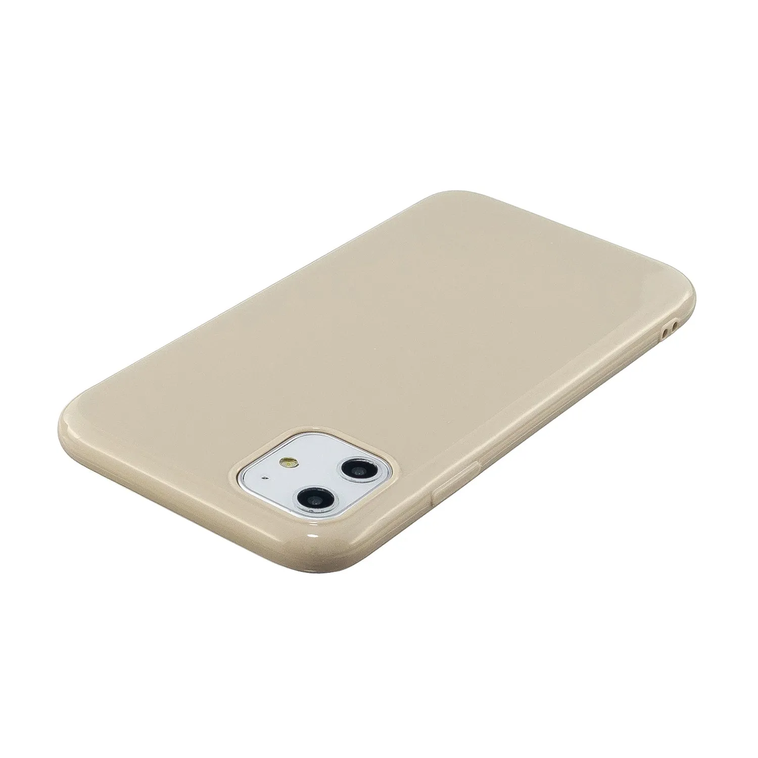 For iPhone 11/11 Pro/11 Pro Max Smartphone Cover Slim Fit Glossy TPU Phone Case Full Body Protection Shell Milk white