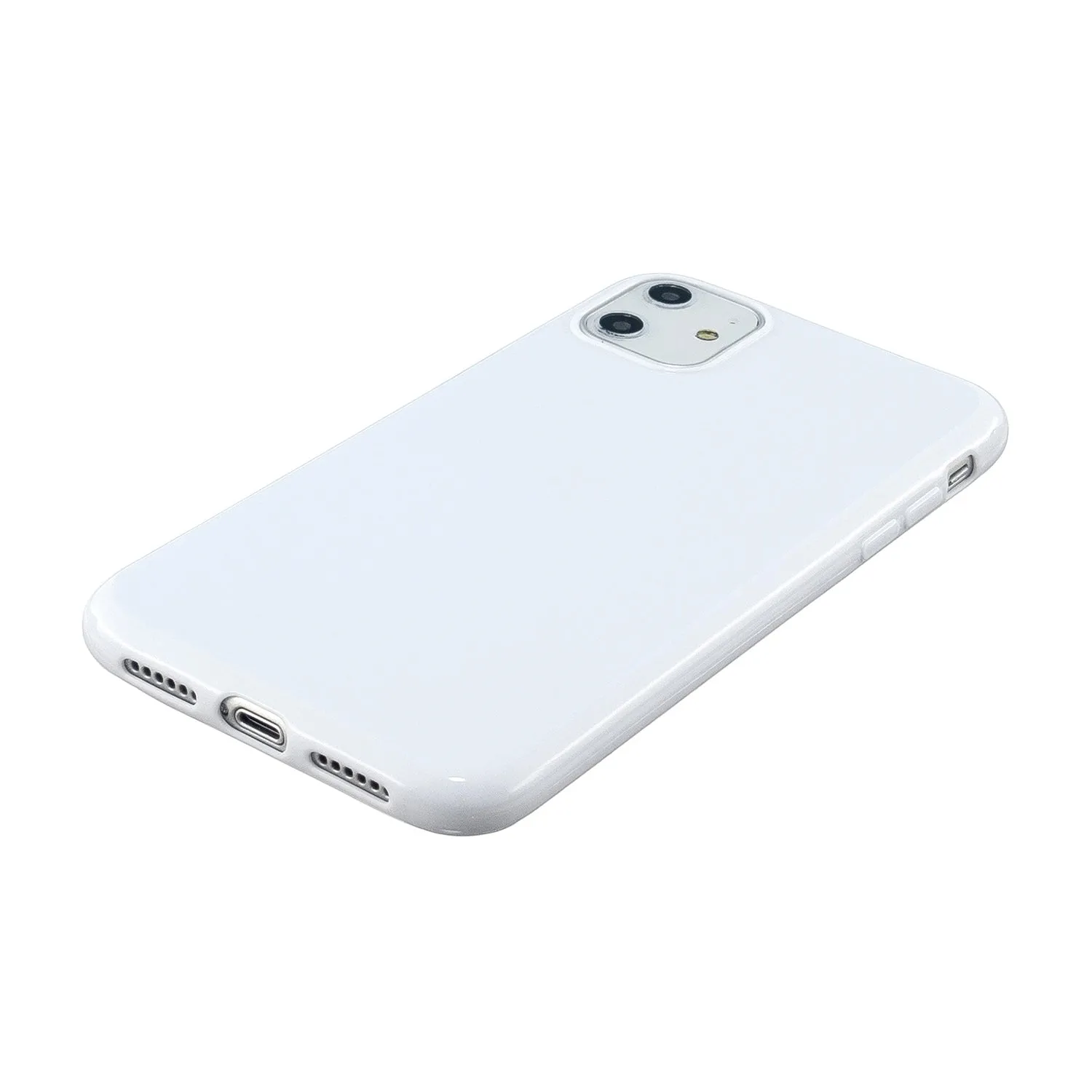 For iPhone 11/11 Pro/11 Pro Max Smartphone Cover Slim Fit Glossy TPU Phone Case Full Body Protection Shell Milk white
