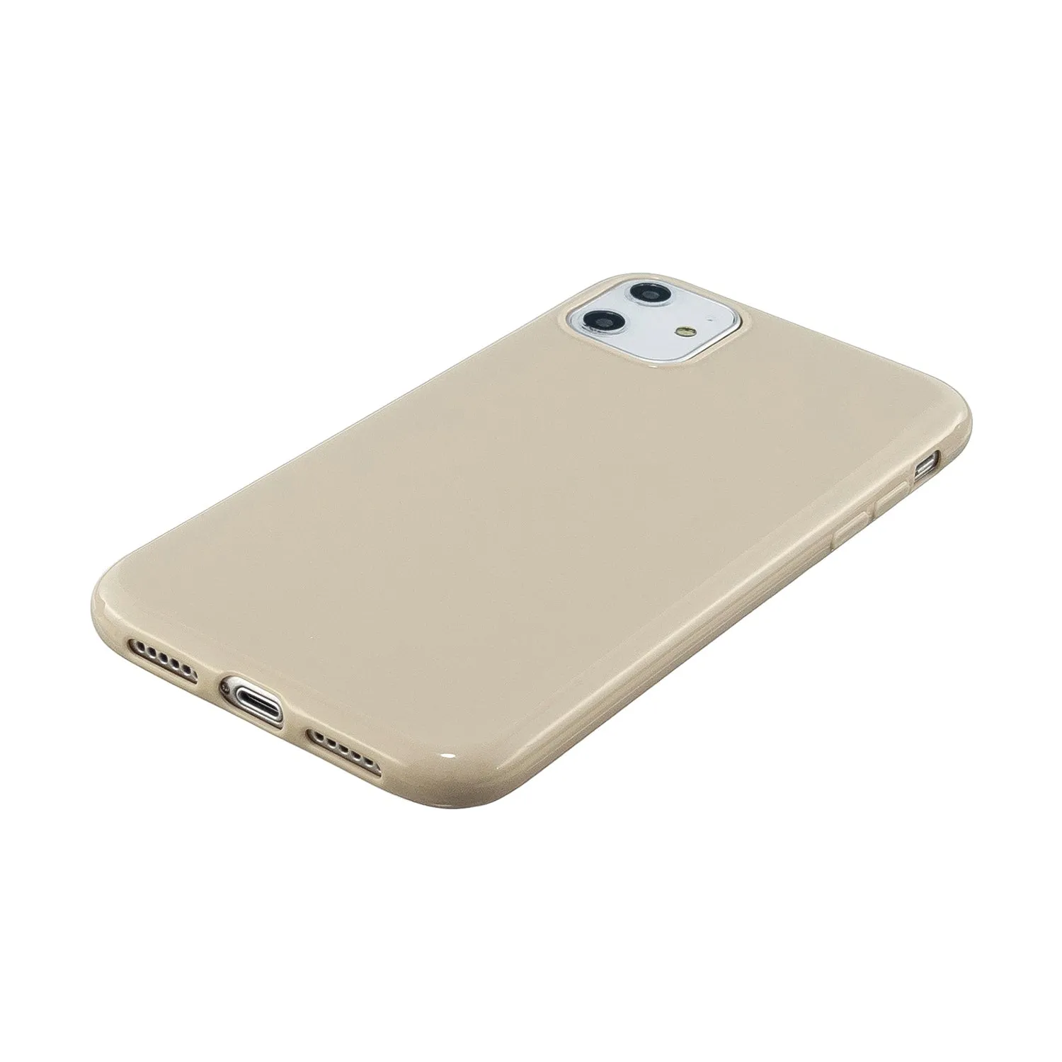 For iPhone 11/11 Pro/11 Pro Max Smartphone Cover Slim Fit Glossy TPU Phone Case Full Body Protection Shell Milk white