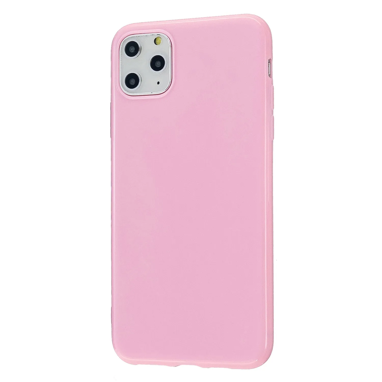 For iPhone 11/11 Pro/11 Pro Max Smartphone Cover Slim Fit Glossy TPU Phone Case Full Body Protection Shell Rose pink
