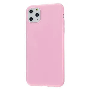 For iPhone 11/11 Pro/11 Pro Max Smartphone Cover Slim Fit Glossy TPU Phone Case Full Body Protection Shell Rose pink