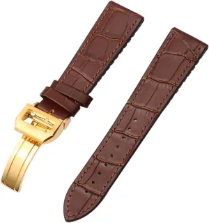 for IWC Bertofino Pilot Mark 20mm 22mm Watchband Alligator Genuine Leather Silicone Rubber Sole Watch Strap (Color : 25-12mm, Size : 22mm)