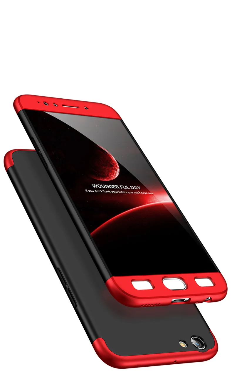 For OPPO F3/A77(International) Slim 3 in 1 Hybrid Hard Case Full Body 360 Degree Protection Back Cover blue