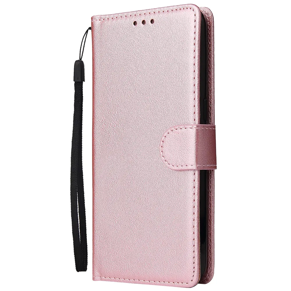 For OPPO Realme 5 Rro Cellphone Cover Buckle Closure Cards Holder Wallet Design Stand Function PU Leather Smart Shell Overall Protection  black