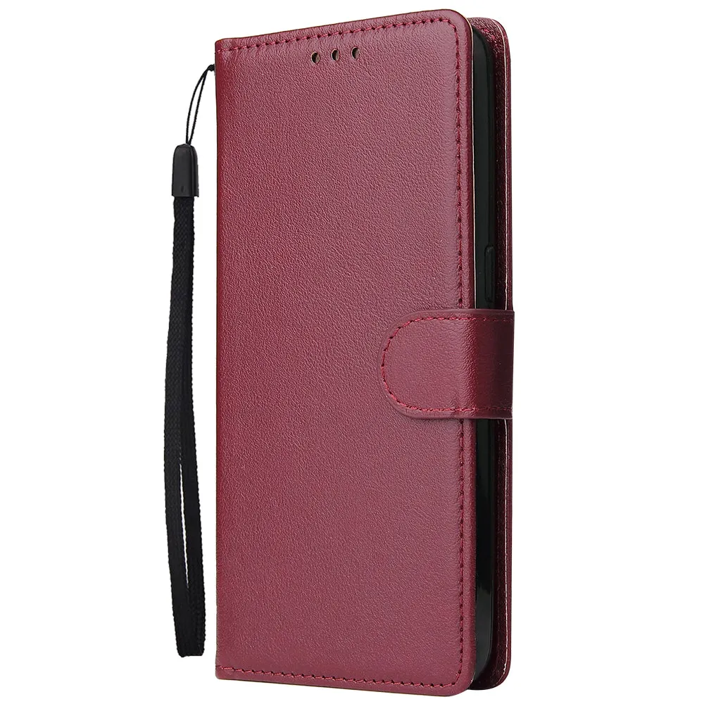 For OPPO Realme 5 Rro Cellphone Cover Buckle Closure Cards Holder Wallet Design Stand Function PU Leather Smart Shell Overall Protection  black