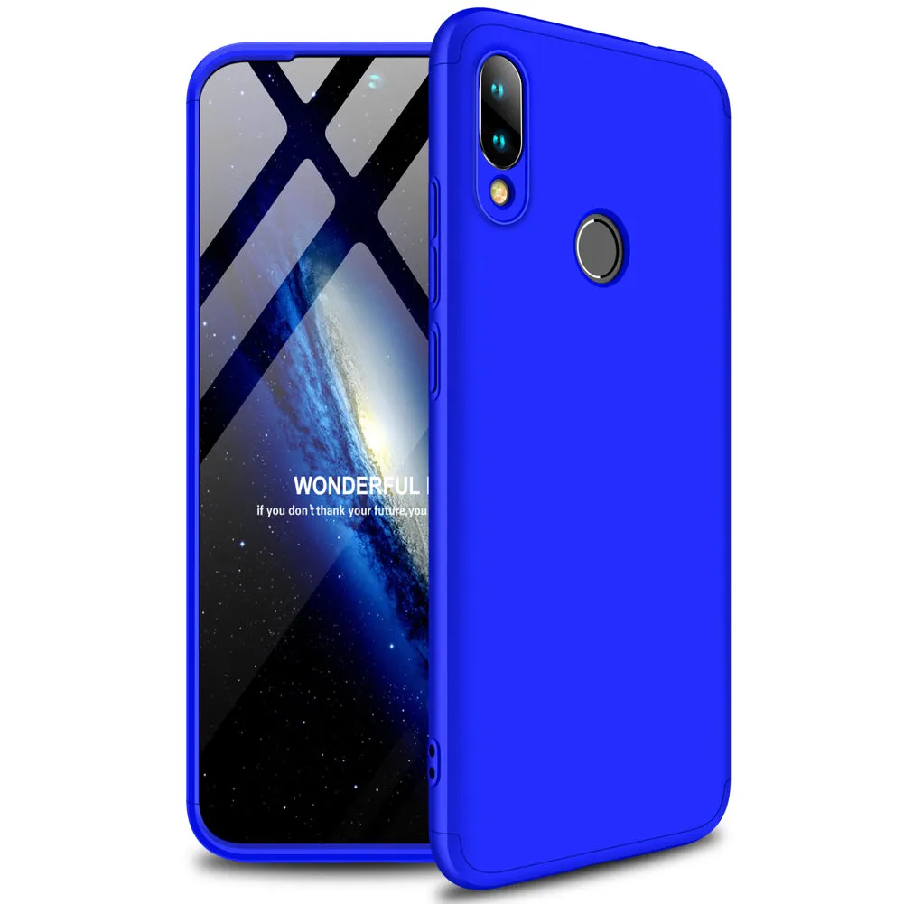 for Redmi NOTE 7 Ultra Slim PC Back Cover Non-slip Shockproof 360 Degree Full Protective Case Blue black blue_Redmi NOTE 7