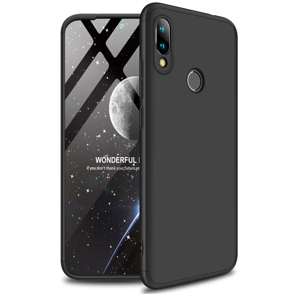 for Redmi NOTE 7 Ultra Slim PC Back Cover Non-slip Shockproof 360 Degree Full Protective Case Blue black blue_Redmi NOTE 7