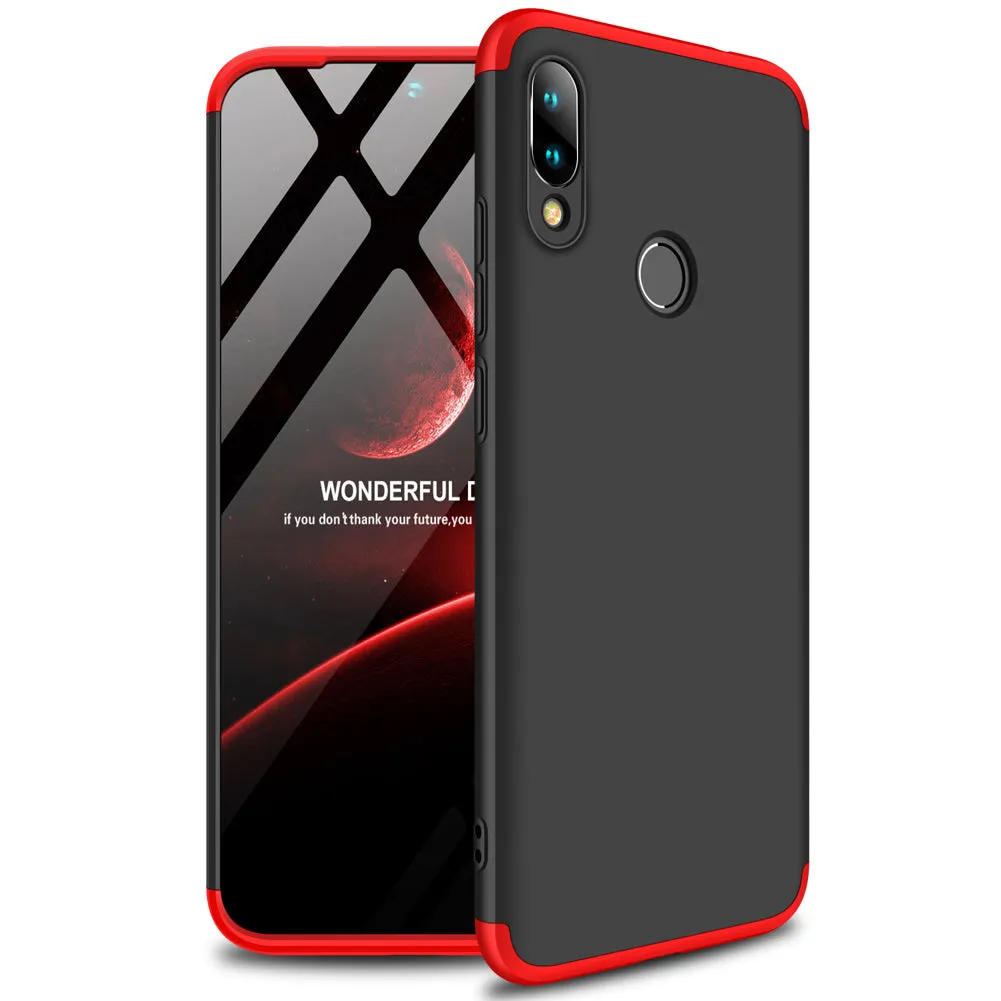 for Redmi NOTE 7 Ultra Slim PC Back Cover Non-slip Shockproof 360 Degree Full Protective Case Blue black blue_Redmi NOTE 7