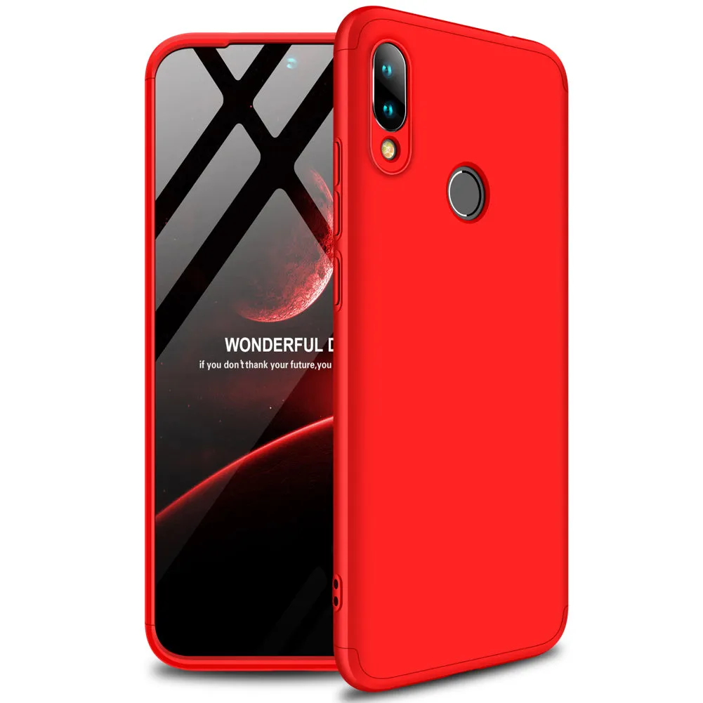 for Redmi NOTE 7 Ultra Slim PC Back Cover Non-slip Shockproof 360 Degree Full Protective Case Blue black blue_Redmi NOTE 7
