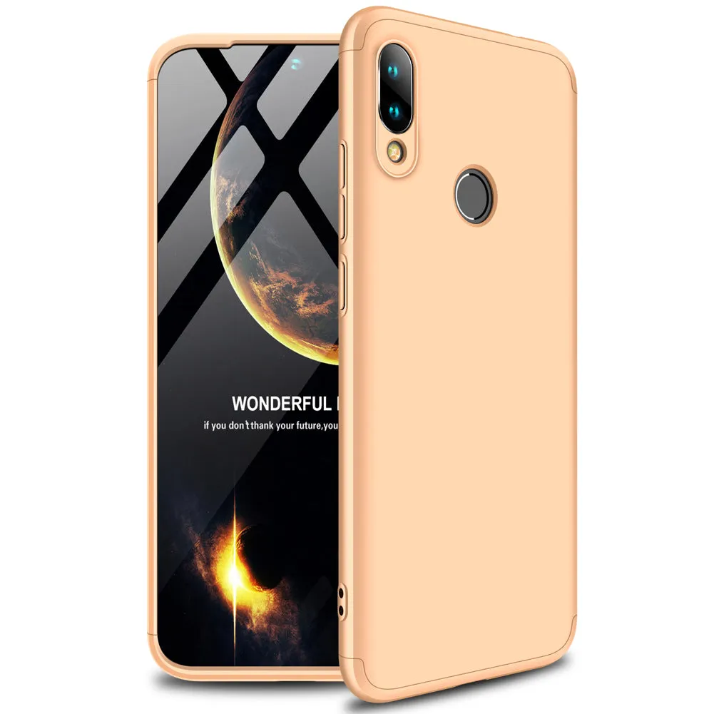 for Redmi NOTE 7 Ultra Slim PC Back Cover Non-slip Shockproof 360 Degree Full Protective Case Blue black blue_Redmi NOTE 7