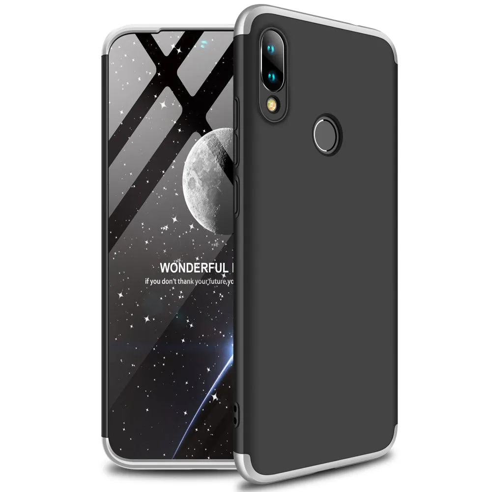 for Redmi NOTE 7 Ultra Slim PC Back Cover Non-slip Shockproof 360 Degree Full Protective Case Blue black blue_Redmi NOTE 7