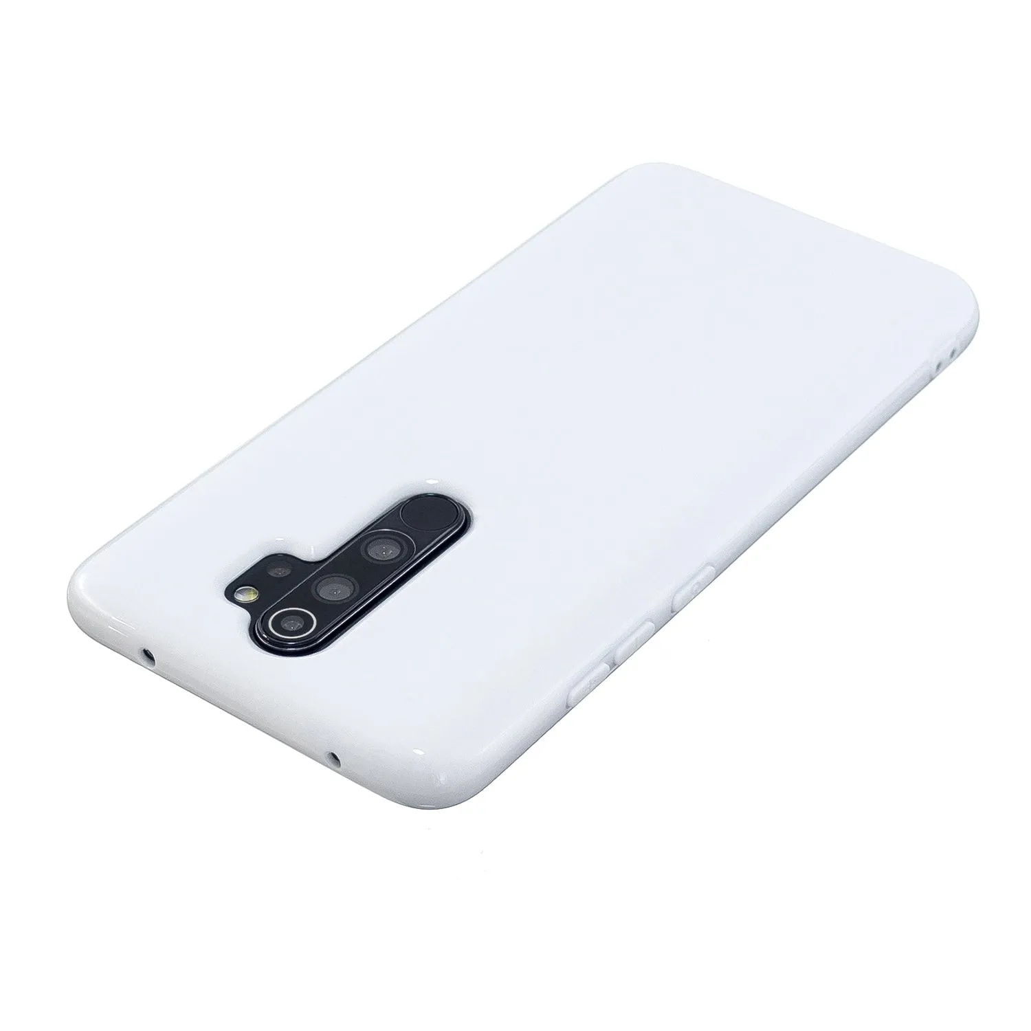 For Redmi Note 8/8 Pro Cellphone Cover 2.0mm Thickened TPU Case Camera Protector Anti-Scratch Soft Phone Shell White