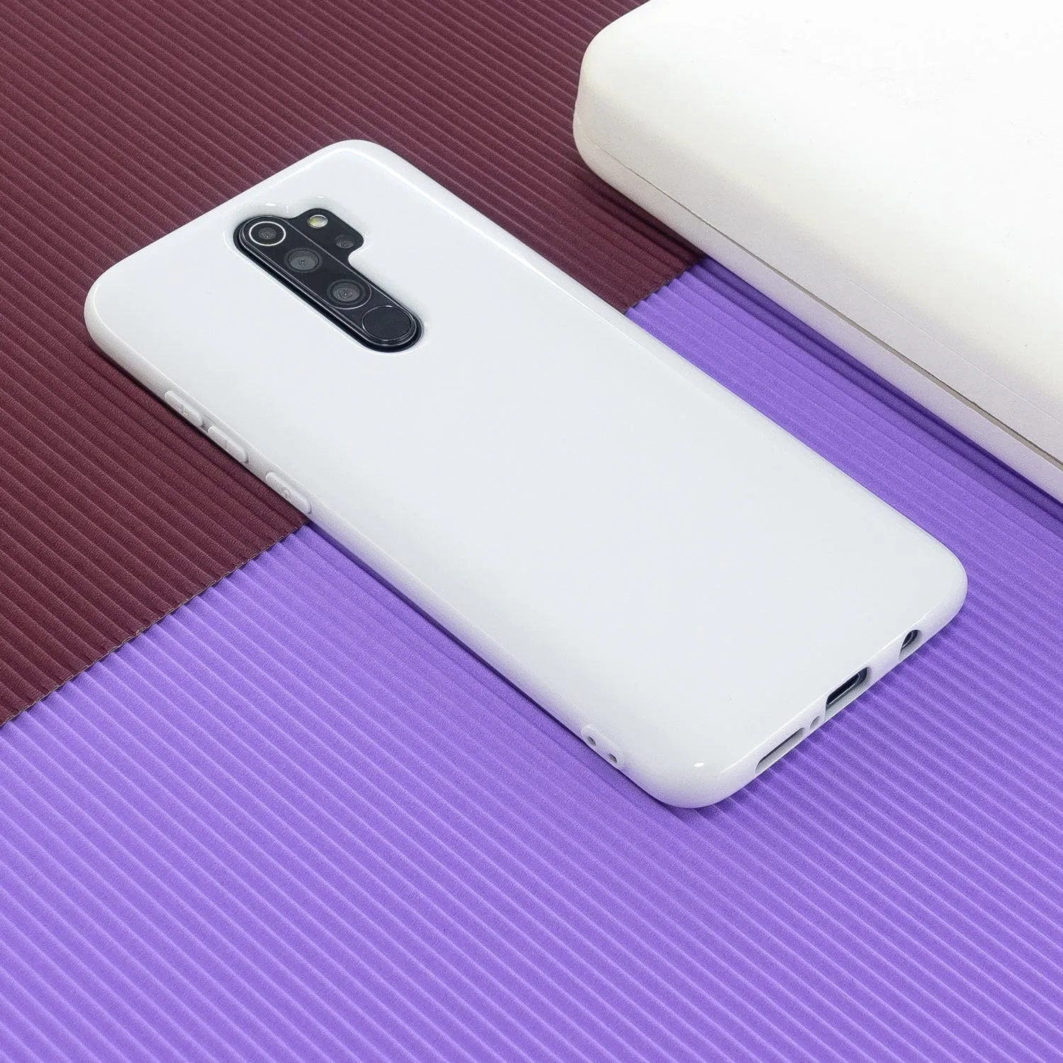 For Redmi Note 8/8 Pro Cellphone Cover 2.0mm Thickened TPU Case Camera Protector Anti-Scratch Soft Phone Shell White