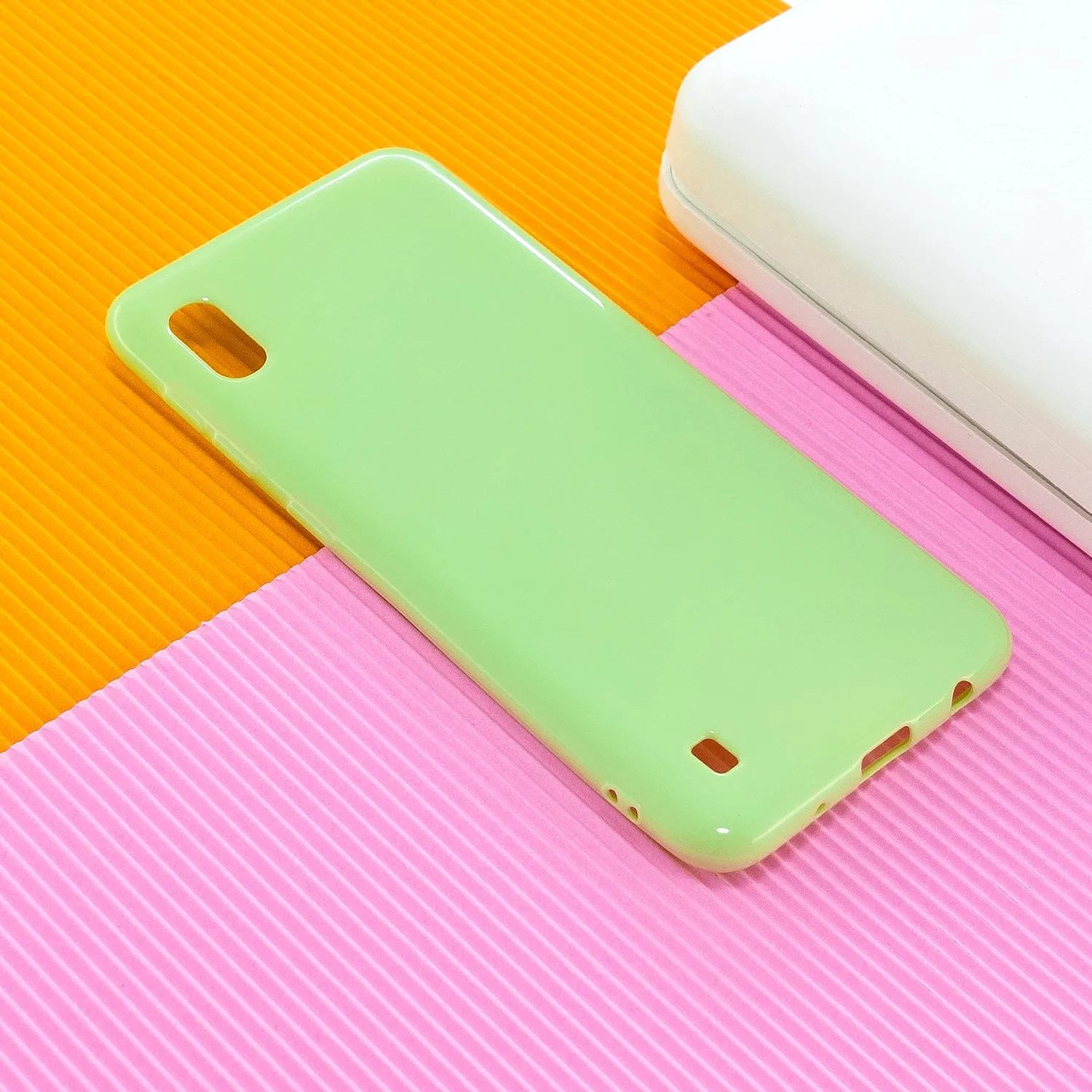 For Samsung A10/A20/A30/A50 Phone Case Soft TPU Overal Protection Precise Cutouts Easy to Install Cellphone Cover  Fluorescent green