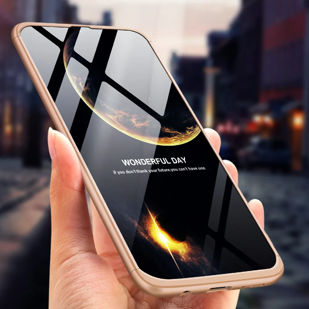 For Samsung A50 Ultra Slim PC Back Cover Non-slip Shockproof 360 Degree Full Protective Case black