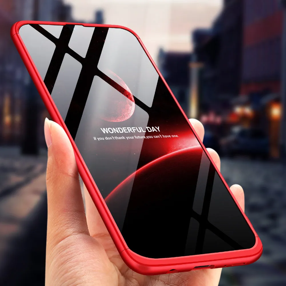 For Samsung A50 Ultra Slim PC Back Cover Non-slip Shockproof 360 Degree Full Protective Case black