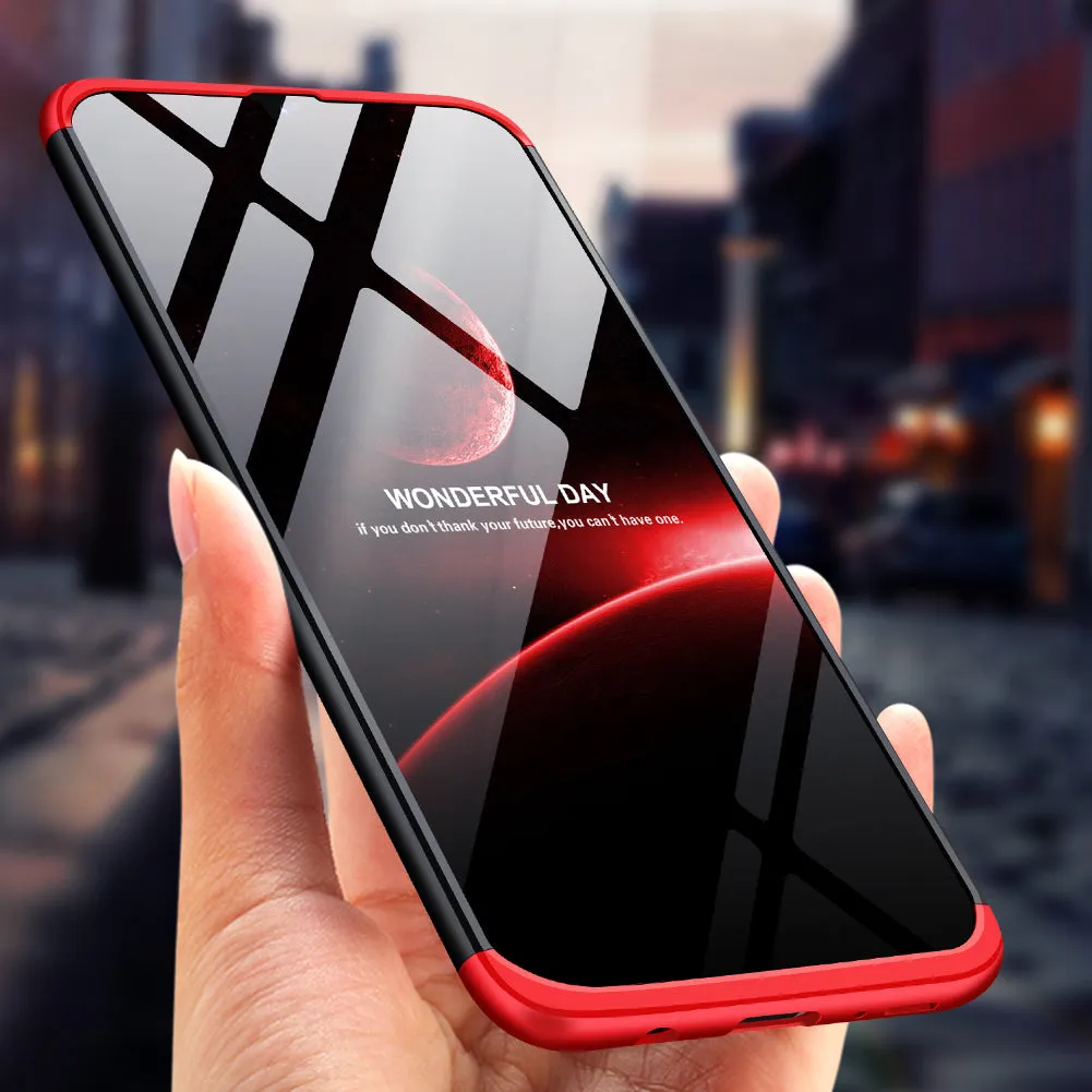 For Samsung A50 Ultra Slim PC Back Cover Non-slip Shockproof 360 Degree Full Protective Case black