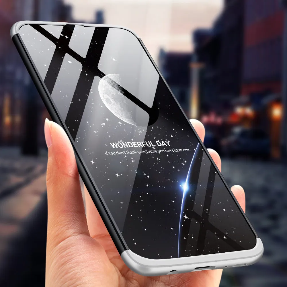 For Samsung A50 Ultra Slim PC Back Cover Non-slip Shockproof 360 Degree Full Protective Case black