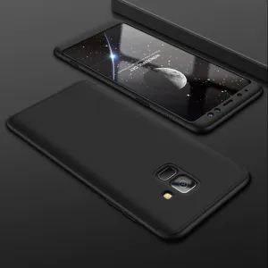 For Samsung A8 Plus 2018 360 Degree Protective Case Ultra Thin Hard Back Cover black