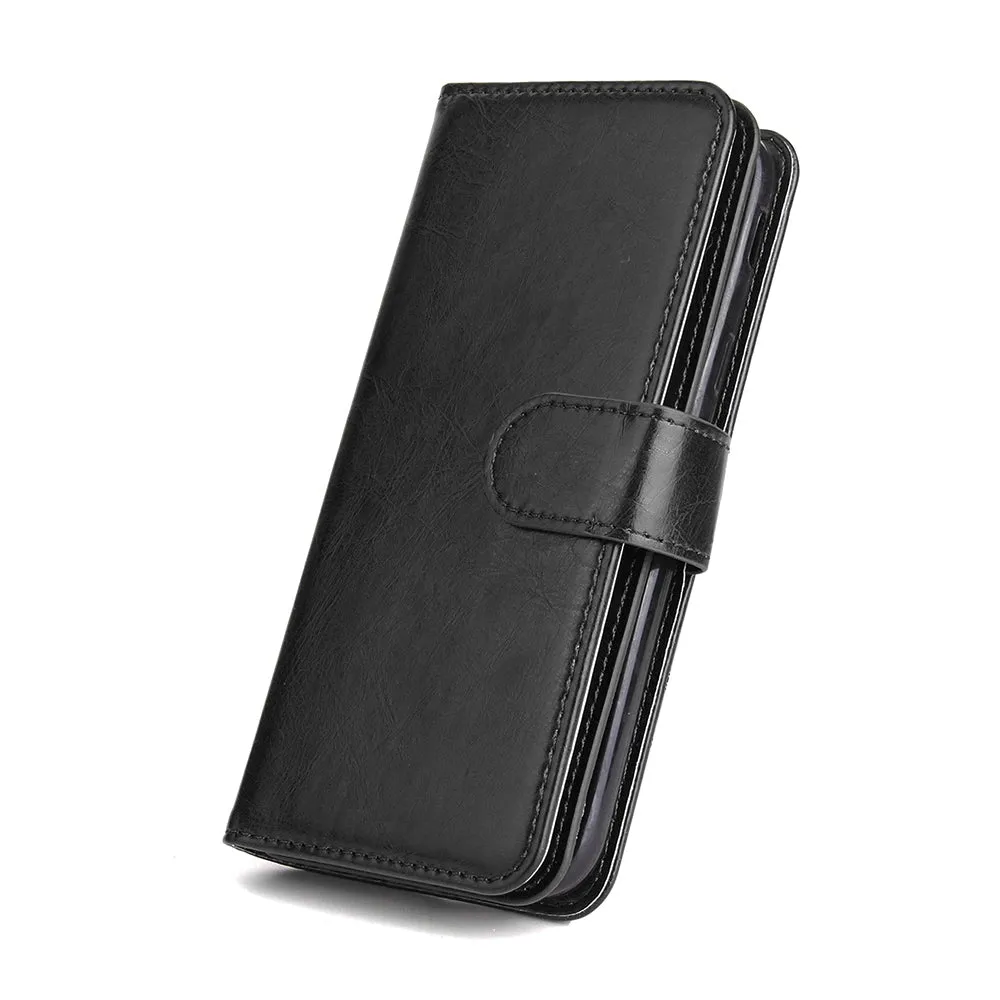 For Samsung J8 2018 PU Non-slip Shockproof Cell Phone Case with 9 Card Slots Lanyard Bracket Rose gold