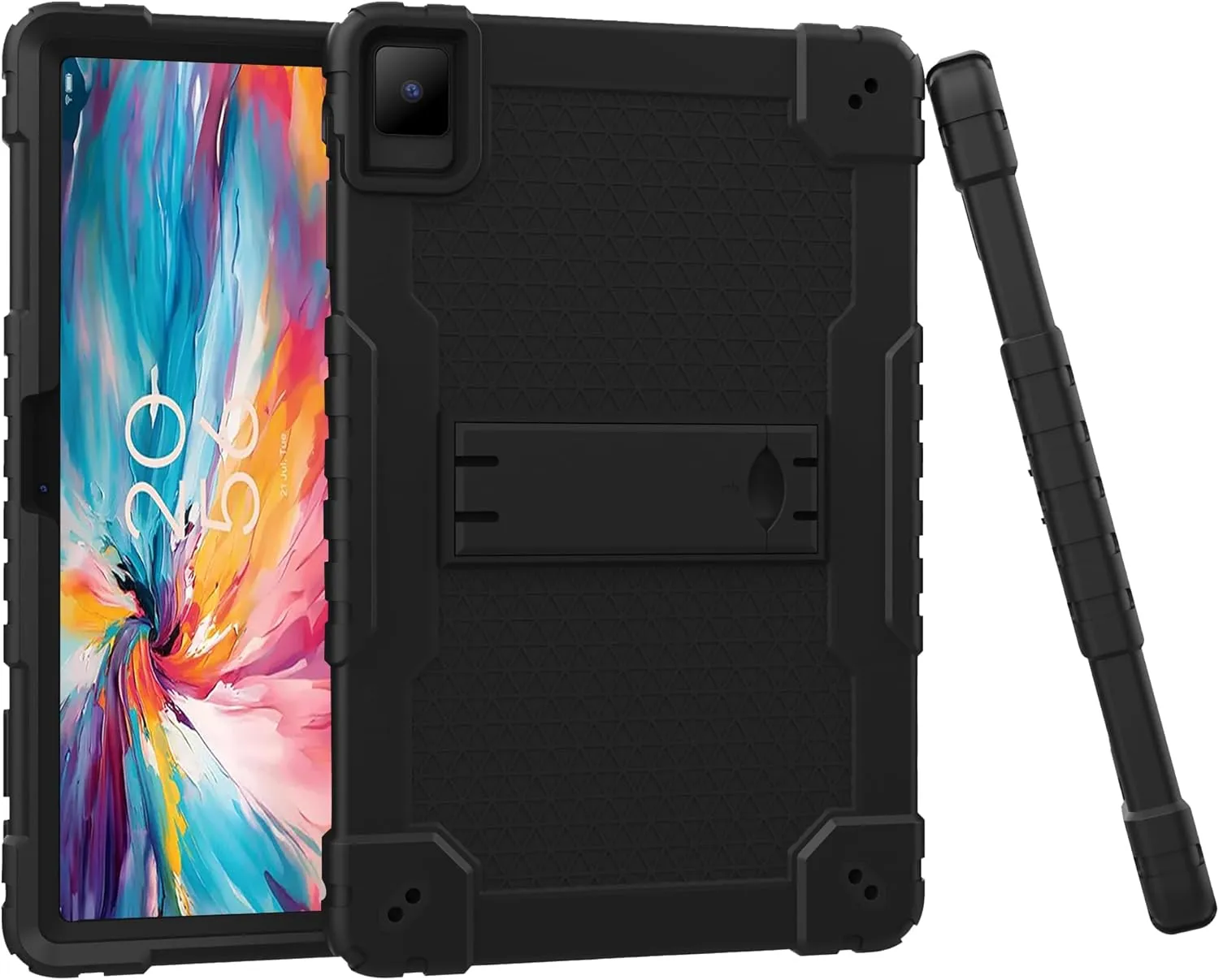 for TCL TAB 10 NXTPAPER 5G 10.4 Inch Tablet Case with Shoulder Strap Hard Back Hybrid Shockproof Kids Friendly Case for TCL TAB 10 NXTPAPER 5G 10.4 Inch Model 9199S Tablet (Black/Black)