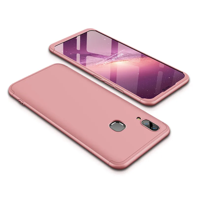 For VIVO V9/Y85/Z1 Slim 3 in 1 Hybrid Hard Case Full Body 360 Degree Protection Back Cover black
